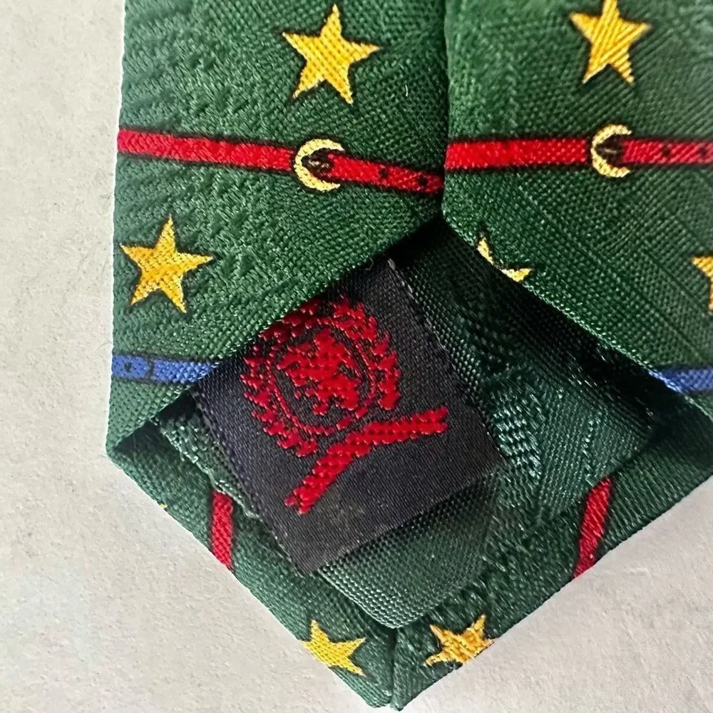 Tommy Hilfiger yellow silk pattern tie